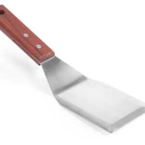 Espátula para virar hambúrgueres, Madeira escura, 75x270mm