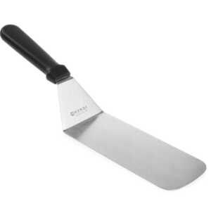 Espátula flexível para virar hambúrgueres, Preto, 375x73mm