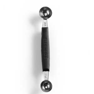 Cortador de bolas de melão duplo, ø 22-25mm, Preto, (L)165mm