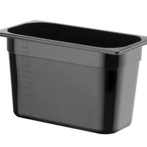 Recipiente Gastronorm 1/3, GN 1/3, 2,5L, Preto, 325x176x(H)65mm