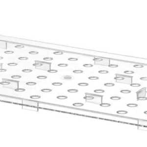 Prateleira perfurada para recipientes GN em policarbonato, GN 1/2, Transparente, 265x206mm