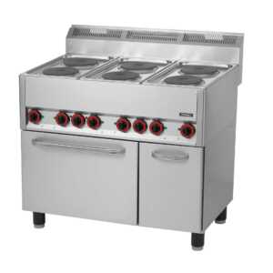 Fogão elétrico 6 bocas com forno elétrico ventilado GN 1/1 99