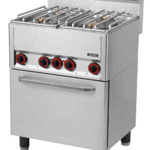 Fogão a gás 4 bocas com forno elétrico ventilado GN 1/1 66