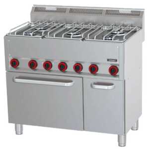 Fogão a gás 5 bicos com forno elétrico ventilado GN 1/1 P 99