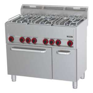 Fogão a gás 6 bicos com forno elétrico ventilado GN 1/1 P 99