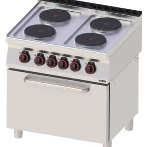 Fogão elétrico 4 bocas com forno elétrico estático GN 2/1 80