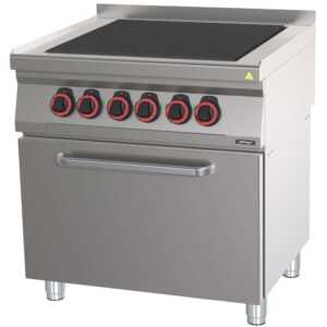 Fogão elétrico 4 placas com forno elétrico estático GN 2/1 80