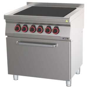 Fogão elétrico 4 placas com forno elétrico ventilado GN 1/1 80