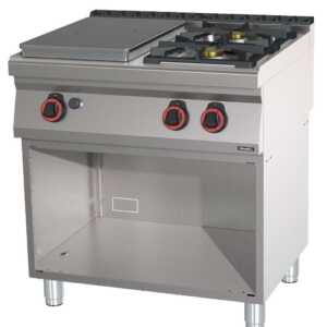 Fogão a gás 2 bocas + 1 placa com base 80