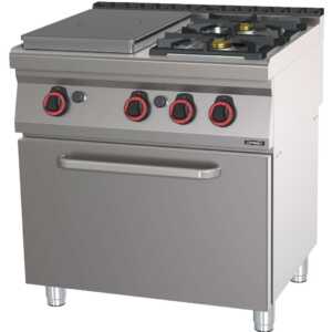 Fogão a gás 2 bocas + 1 placa com forno a gás GN 1/1 80