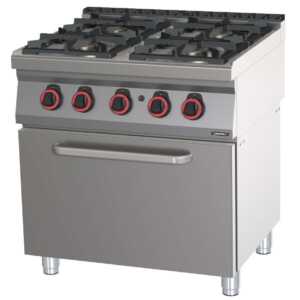 Fogão a gás 4 bocas com forno a gás GN 2/1 80