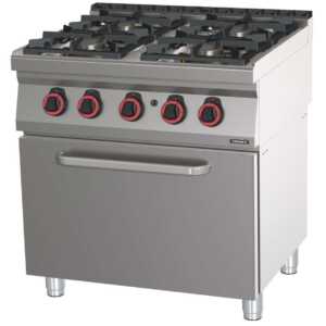 Fogão a gás 4 bocas com forno a gás GN 2/1 HP 80