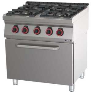 Fogão a gás 4 bocas com forno elétrico ventilado GN 1/1 80