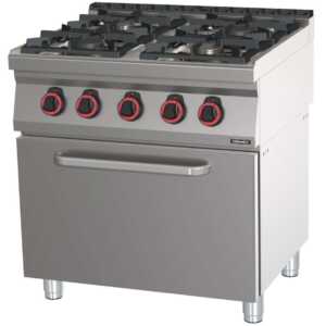 Fogão a gás 4 bocas com forno elétrico ventilado GN 1/1 HP 80