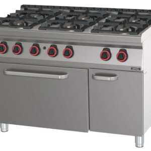 Fogão a gás 6 bocas com forno a gás GN 2/1 120