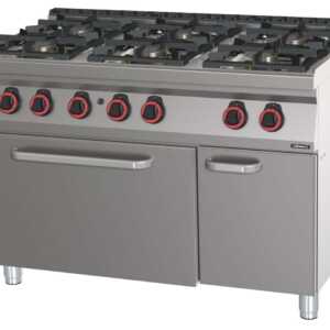 Fogão a gás 6 bocas com forno a gás GN 2/1 HP 120