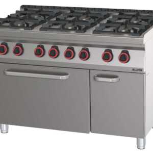 Fogão a gás 6 bocas com forno elétrico estático GN 2/1 120