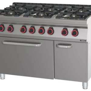 Fogão a gás 6 bocas com forno elétrico estático GN 2/1 HP 120