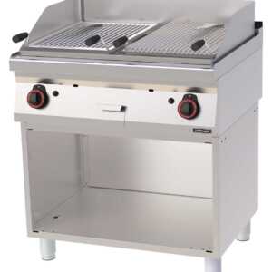 Grelhador duplo em pedra vulcânica com base 80