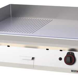 Placa de grelhar cromada estriada e lisa gás 80