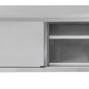 Mesa de trabalho em aço inoxidável 700 com portas de correr 1000 mm