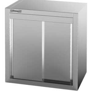 Armário mural em aço inoxidável com portas de correr de 600 mm