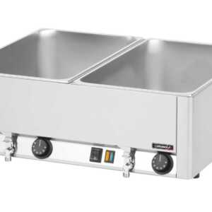 Banho-maria duplo GN 1/1 com 2 torneiras de drenagem