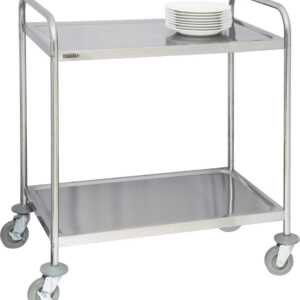 Carrinho em aço inoxidável 2 tabuleiros