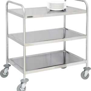 Carrinho em aço inoxidável 3 tabuleiros