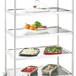 Carrinho em aço inoxidável 5 tabuleiros