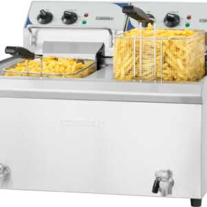 Fritadeira elétrica com válvula de drenagem 2 x 10 litros elevado rendimento