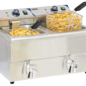 Fritadeira elétrica com válvula de drenagem 2 x 8 litros