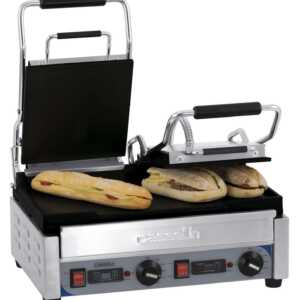 Grelhador Panini duplo Premium placas Lisa-Lisa com temporizador