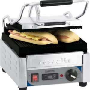 Grelhador Panini Pequeno Premium placas Estriada-Estriada com temporizador