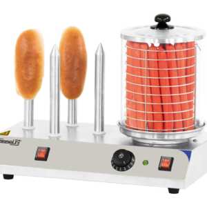 Máquina de cachorro-quente elétrica com 4 espetos