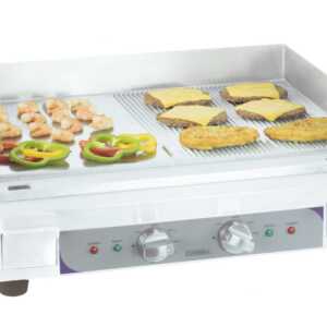 Placa de grelhar elétrica premium lisa-estriada