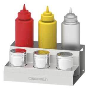 Suporte para garrafas de molho e frascos de especiarias