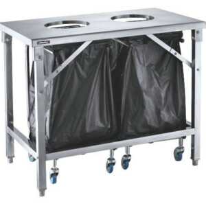 Mesa de triagem de resíduos com 2 furos