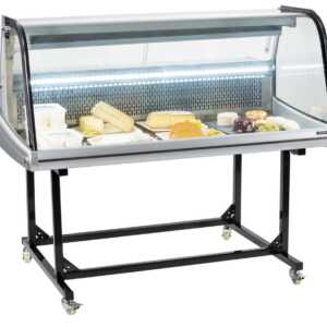 Vitrina refrigerada de mercado 256 L sobre carrinho