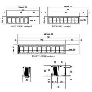 Construção exterior e interior em aço inoxidável.