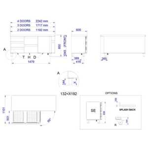 com canto dianteiro curvo e resguardo traseiro sanitário de 100 mm.