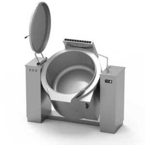 Marmita cilíndrica basculante indireta a vapor de 150 L