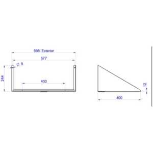 Abertura na estrutura para ajudar a passar cabos e canos.