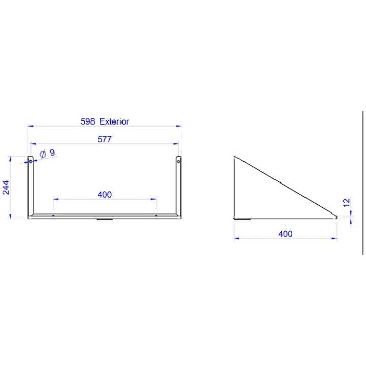 10442 Abertura na estrutura para ajudar a passar cabos e canos.