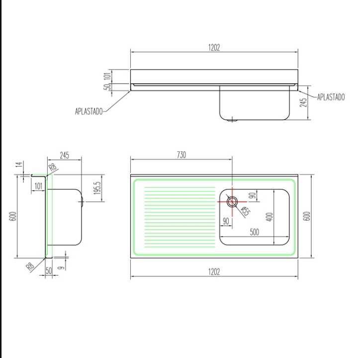10709 Fabricadas completamente em aço inoxidável AISI-