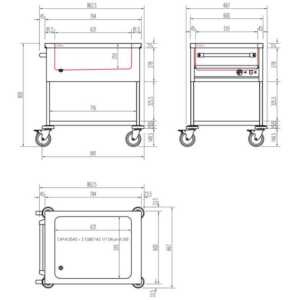 3 ou 4 recipientes Gastronorm 1/1 e modelos com 2 ou 3 tanques independentes de tamanho GN 1/1.