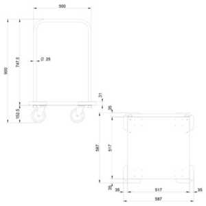 Carrinhos CC-55 e BC-55 feitos de aço inoxidável.
