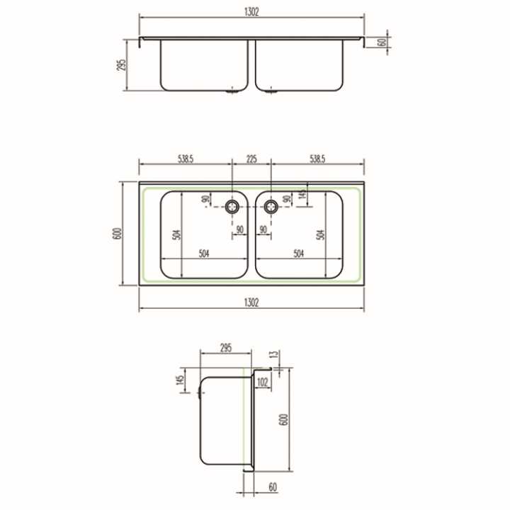 11205 Fabricadas completamente em aço inoxidável AISI-