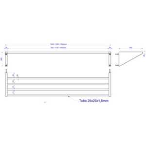 Chanfros laterais para segurar a mesma folha.