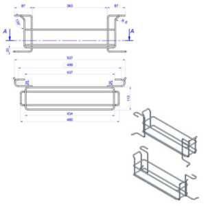 ACE-1/3GN: Suporte para recipiente Gastronorm 1/3. Recipiente n